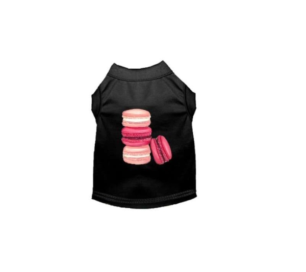 BLACK - Love Macaroons Dog Shirt - Small