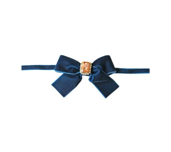Royal Blue - Luxurious Velvet Bow Necklace