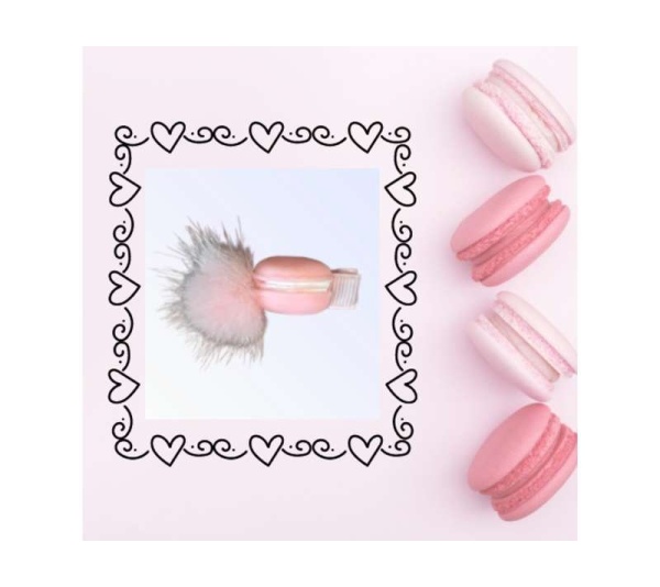 Mink PomPom Macaroon Dog Hair Clip