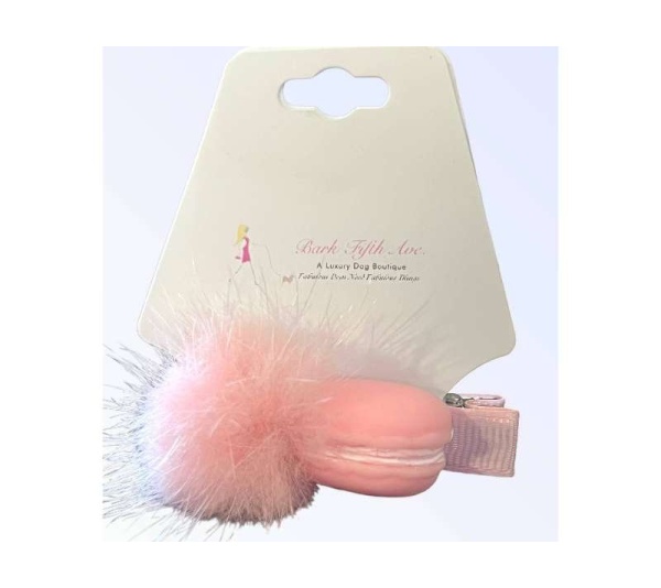 Mink PomPom Macaroon Dog Hair Clip