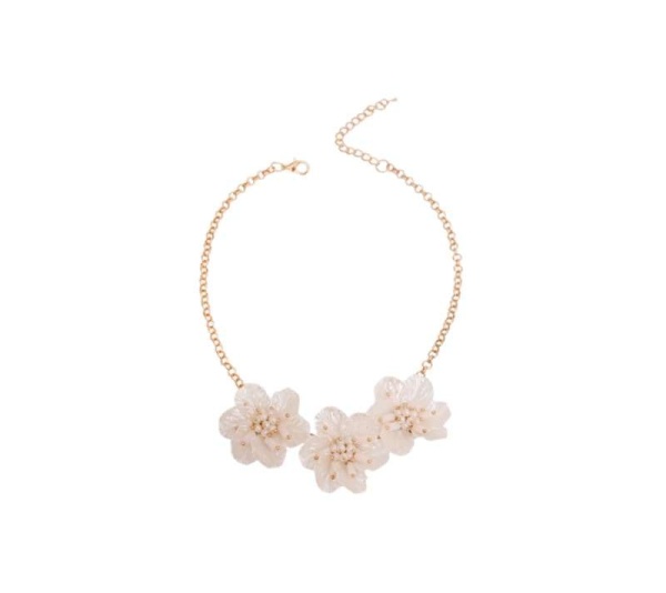 Mother of Pearl Flower Dog Necklace