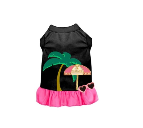 BLACK W PINK RUFFLE - My CC Summer Vacay Dress - Small