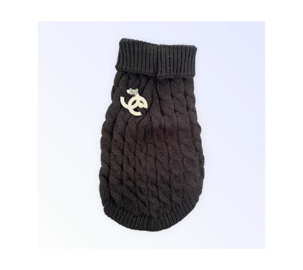 BLACK - My Cozy Chewnel Knit Sweater - Small