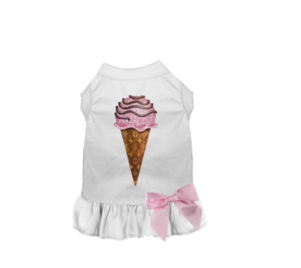 WHITE - My Favorite Chewy Vuitton Ice Cream Dress - Large
