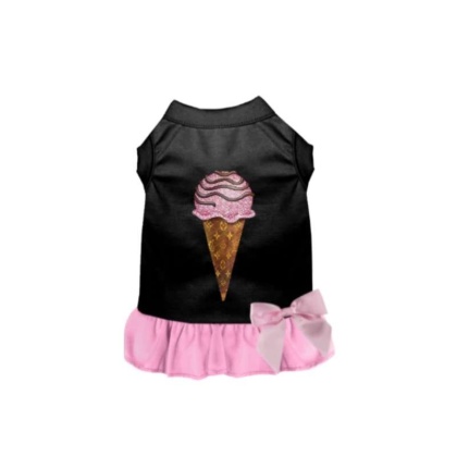 BLACK WITH PINK BOTTOM - My Favorite Chewy Vuitton Ice Cream Dress - Medium