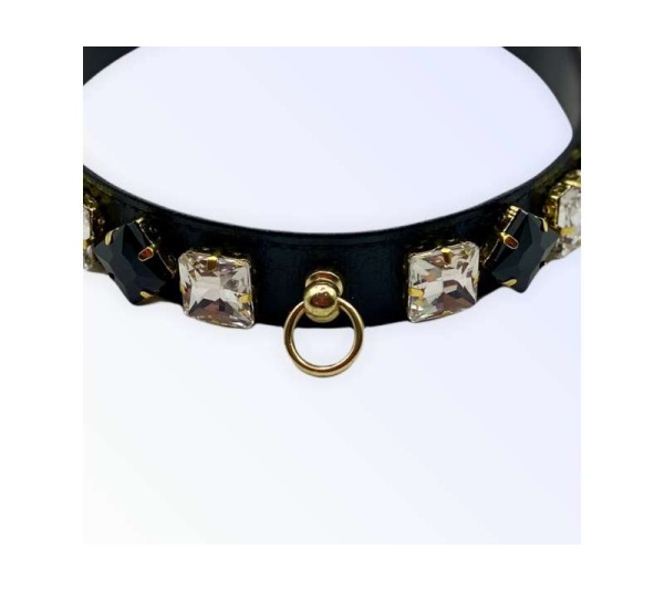 Black - My Rhinestone Glam Collar - 12"