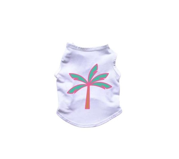 WHITE - Palm Tree Tank Top - Medium