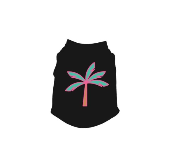 BLACK - Palm Tree Tank Top - Small