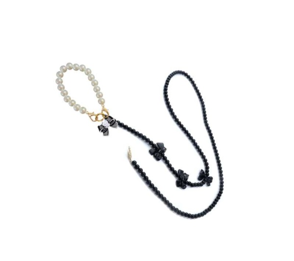 BLACK - Pearl and Bows Dog Leash