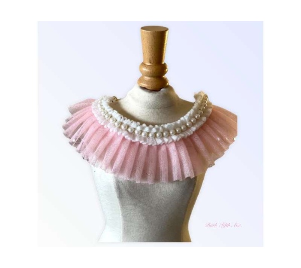 PINK - Pearl Neck Ruff - Small