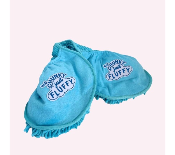 "Not Chunky Just Fluffy" Blue Bath Towel