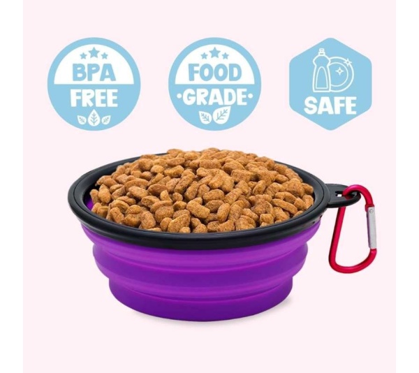 "Not Chunky Just Fluffy" Purple Dog Bowl