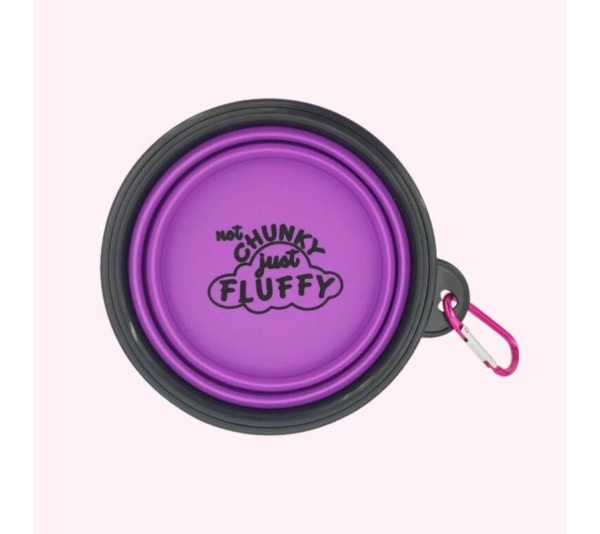 "Not Chunky Just Fluffy" Purple Dog Bowl