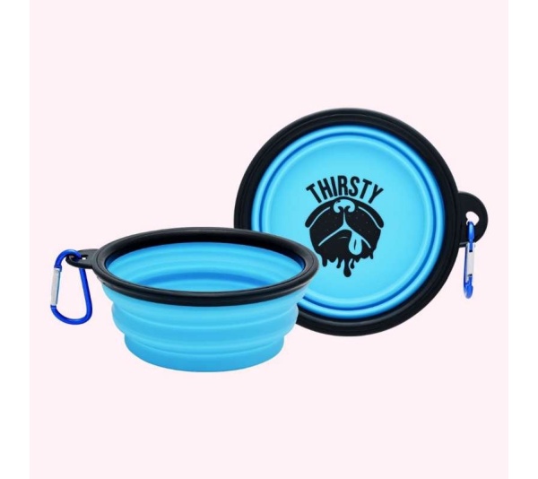 "Thirsty" Blue Dog Bowl