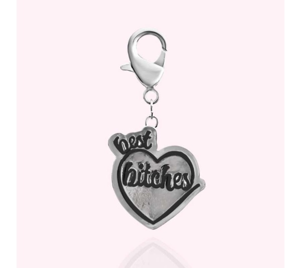 Silver - "Best Bitches" Dog Collar Charm