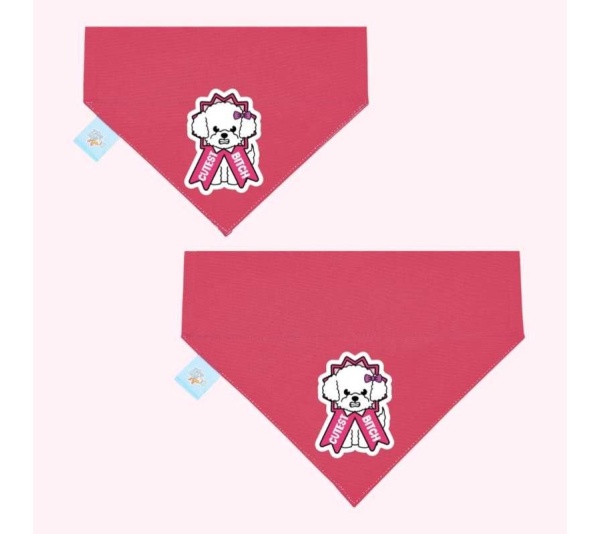 "Cutest Bitch" Pink  Collar Bandana - Large