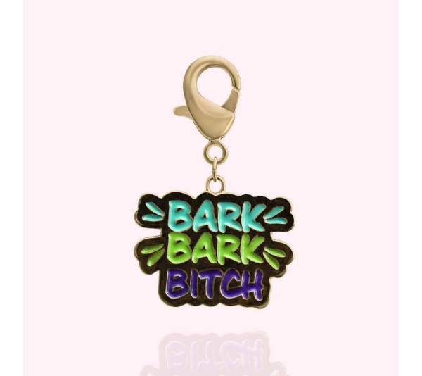 Gold - "Bark Bark Bitch" Dog Collar Charm
