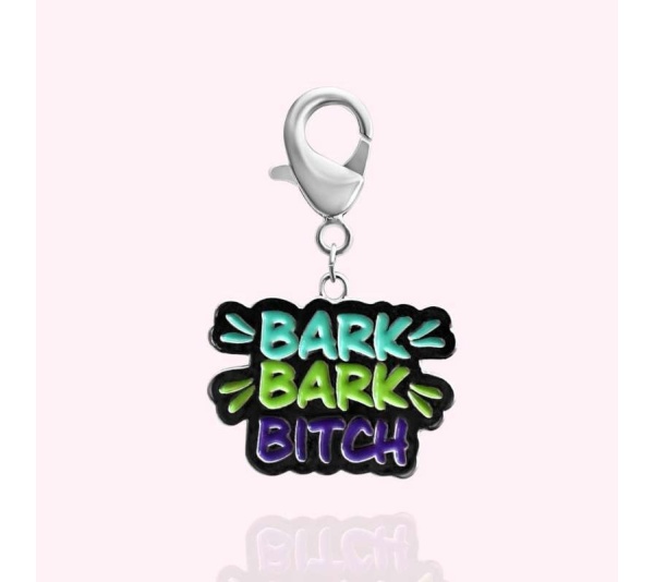 Silver - "Bark Bark Bitch" Dog Collar Charm