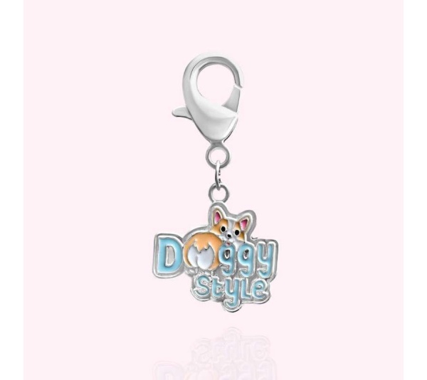 Silver - "Doggy Style" Dog Collar Charm
