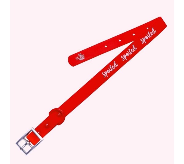"Spoiled" Red Silicone Collar - Large