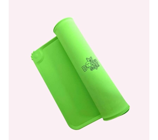 "Always Hungry" Green Dog Food Mat