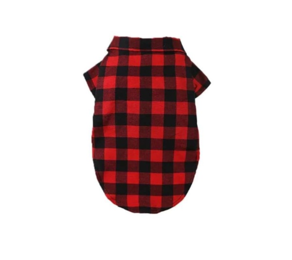 My Fancy Buffalo Plaid Bowtie Dog Shirt - XL