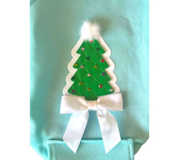Quilted Christmas Tree Dog Hoodie - XL