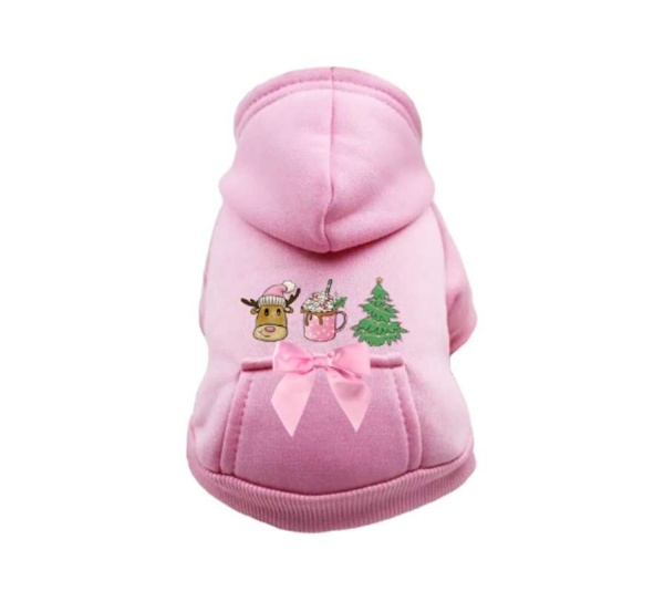 Reindeer Fun- Dog Hoodie - Medium