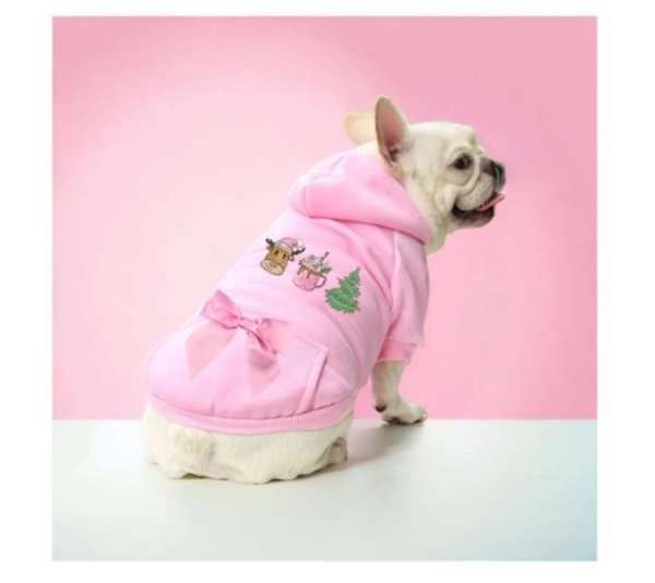 Reindeer Fun- Dog Hoodie - Small