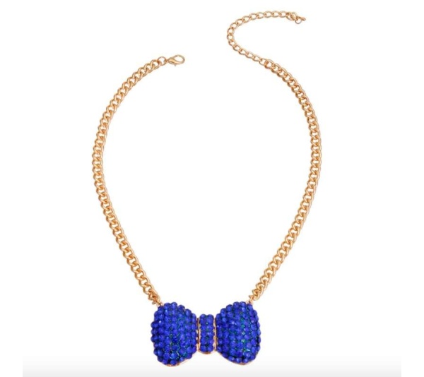 Royal Blue Bow Necklace- Big Dog Necklace - 2XL