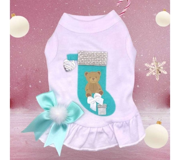 Sniffany Bear Stocking Dress- Dog Dress - XS