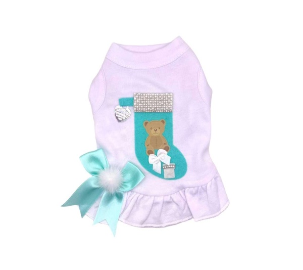 Sniffany Bear Stocking Dress- Dog Dress - XS