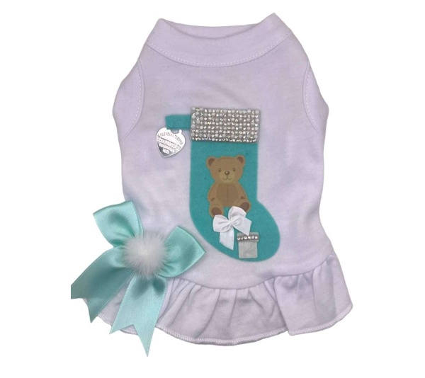 Sniffany Bear Stocking Dress- Dog Dress - XS