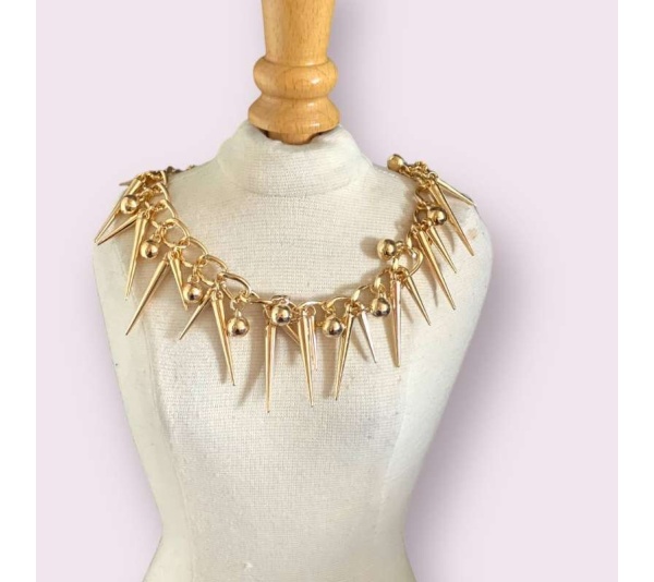 Spikey Stud Chain- Dog Necklace - Small