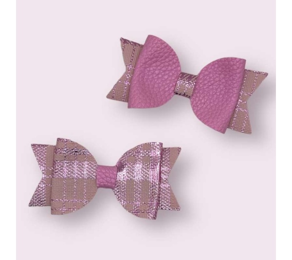 Tartan Leatherette - Dog Hair Bow