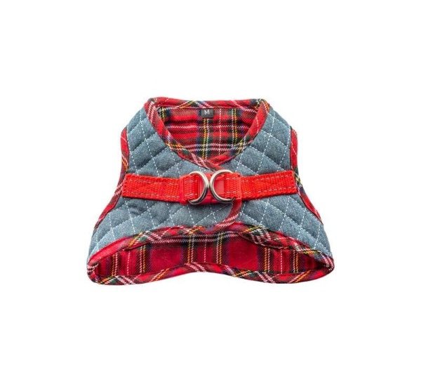 Denim & Red Plaid - Step-In Denim Harness - Large