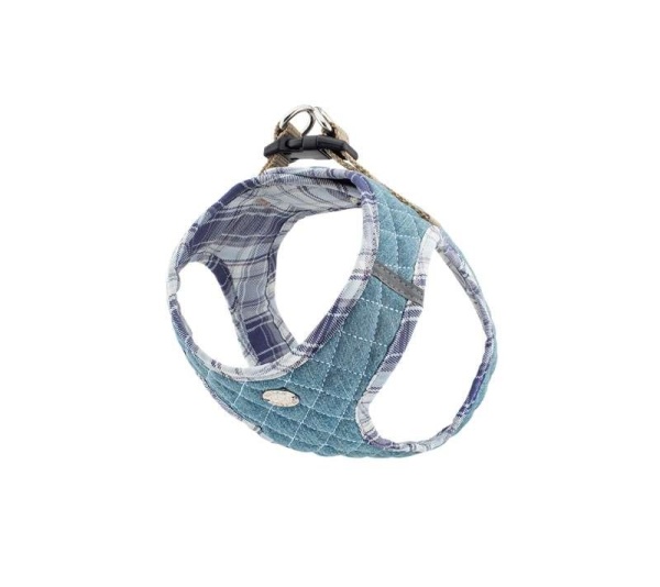 Denim & Blue Plaid - Step-In Denim Harness - XL