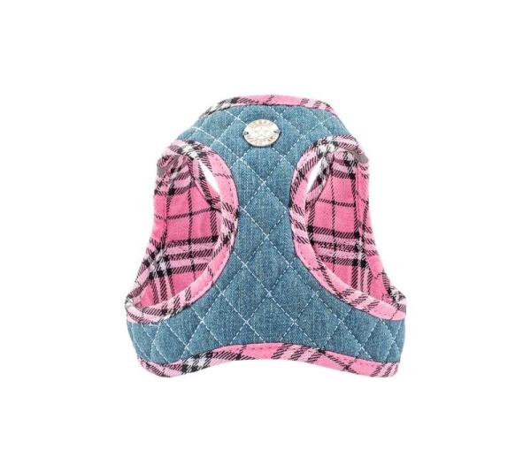 Denim & Pink Plaid - Step-In Denim Harness - Large