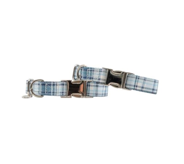 Blue Plaid - Adjustable Collar - Small