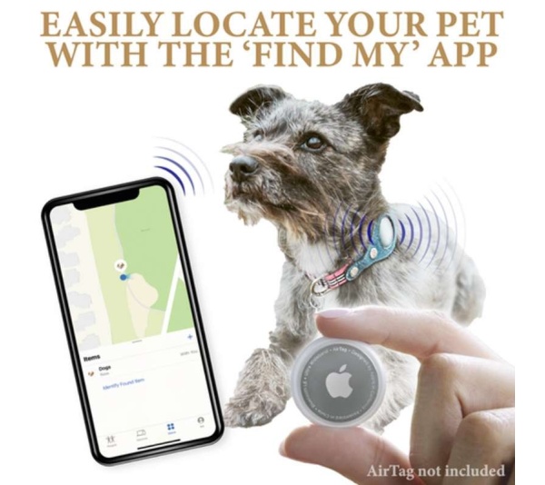 Pink Plaid & Denim - Apple Airtag Collar - Large