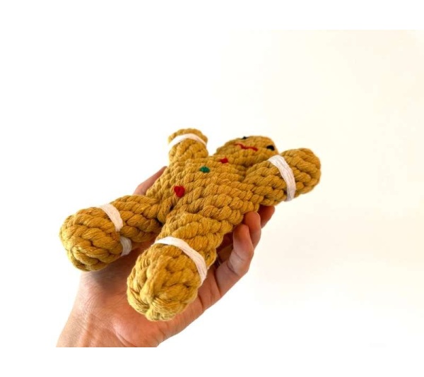 Handmade Sustainable Gingerman Rope Toys, Dog Chew Toys