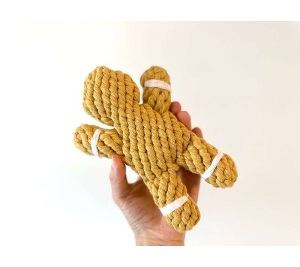 Handmade Sustainable Gingerman Rope Toys, Dog Chew Toys