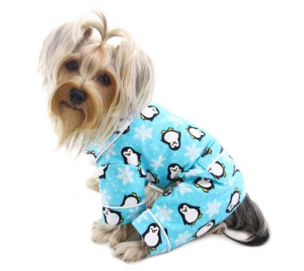 Turquoise - Penguins & Snowflake Flannel PJ with 2 Pockets (Turquoise) - M