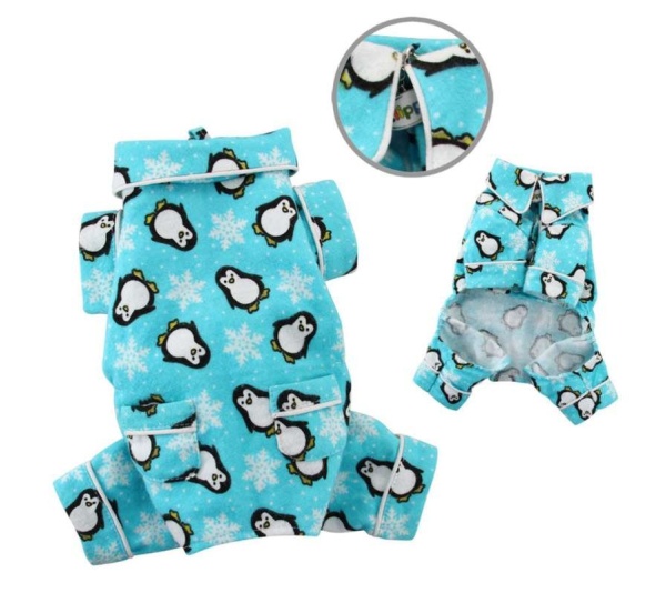 Turquoise - Penguins & Snowflake Flannel PJ with 2 Pockets (Turquoise) - XL