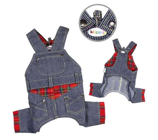 Blue - Adorable Stripy Denim Overall - S