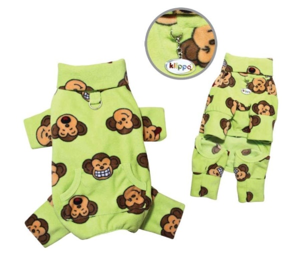 Lime - Silly Monkey Fleece Turtleneck Pajamas - XL