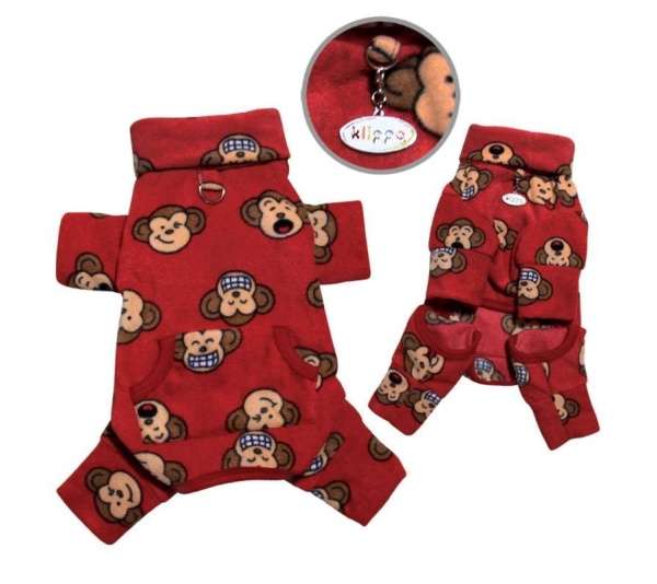 Burgundy - Silly Monkey Fleece Turtleneck Pajamas - L