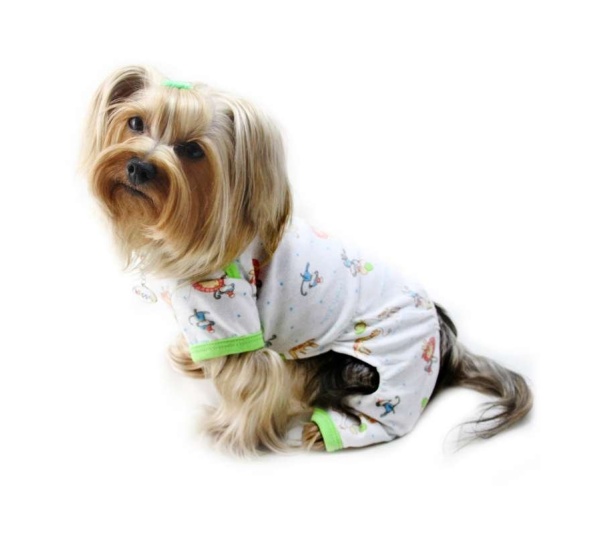 White - Knit Cotton Pajamas with Party Animals - S
