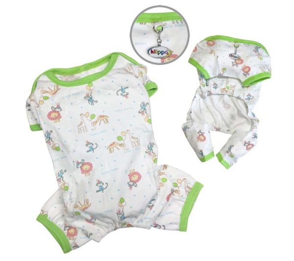 White - Knit Cotton Pajamas with Party Animals - XL