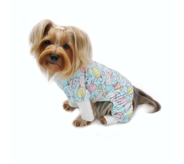 Light Blue - Ultra Soft Plush Minky Funny Sheep Pajamas - L